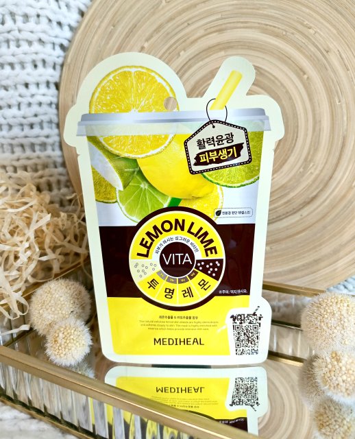 Mediheal Maska do twarzy w płacie, VITA, Rozświetlająco - energetyzująca, Vita, Cytryna i limonka