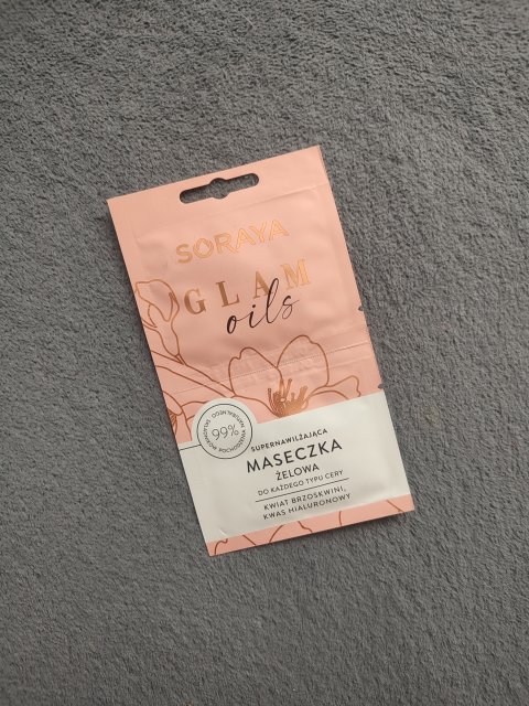 Soraya Glam Oils, Maseczka do twarzy, Żelowa, Supernawilżająca, Do każdego typu cery, Kwiat brzoskwini, kwas hialuronowy 