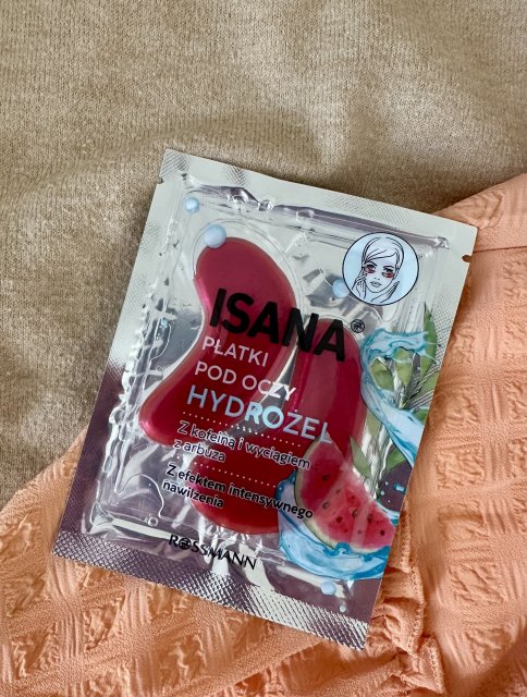 Isana Płatki pod oczy, Hydrożelowe, Intensywnie nawilżające, Kofeina i wyciąg z arbuza