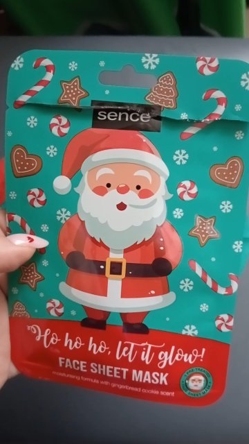sence beauty Maseczka do twarzy w płacie, Ho ho ho, let it glow!, gingerbread cookie scent