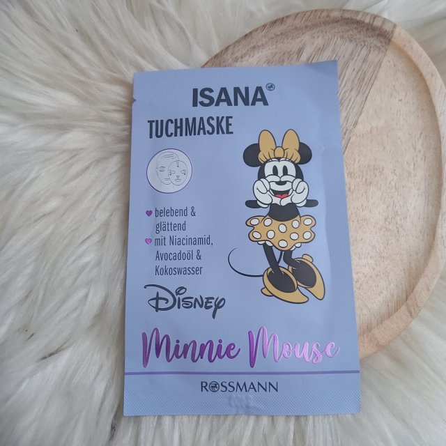 Isana Disney, Maseczka do twarzy w płacie, Minnie Mouse, Niacynamid, olejek awokado, woda kokosowa