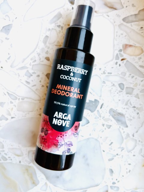 Arganove Dezodorant mineralny w sprayu, Malina i kokos 