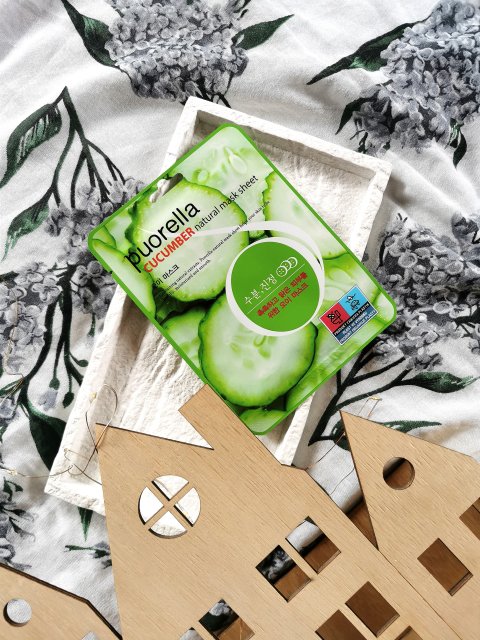 Puorella Maska do twarzy w płacie, Cucumber Natural Mask Sheet
