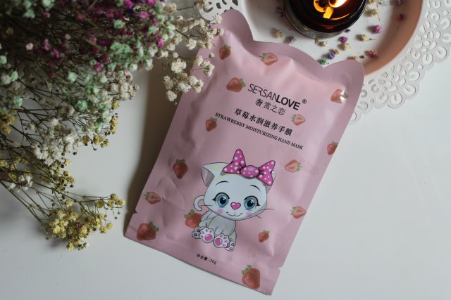 Sersanlove Maska do rąk w formie rękawiczek, Strawberry, Nawilżająca