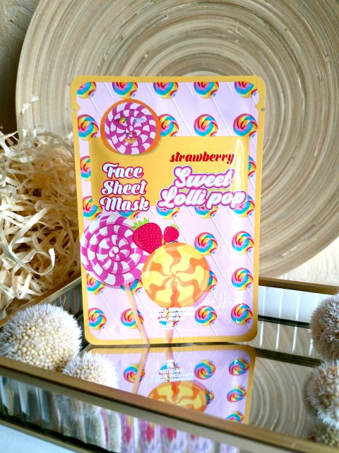 Maxbrands Marketing B.V. Face Sheet Mask, Maseczka do twarzy w płacie, Sweet Lolli Pop, Truskawka