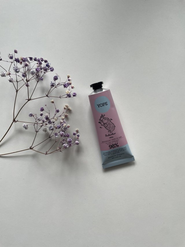 YOPE Krem do rąk, Rabarbar i róża