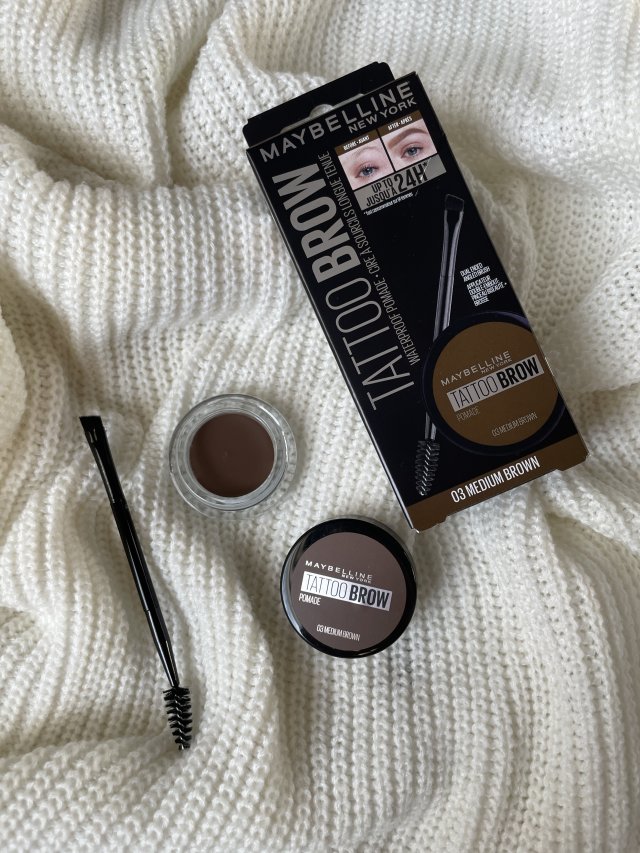 Maybelline Tattoo Brow, Pomada do stylizacji brwi, Lasting Color Pomade, nr 03 Medium Brown