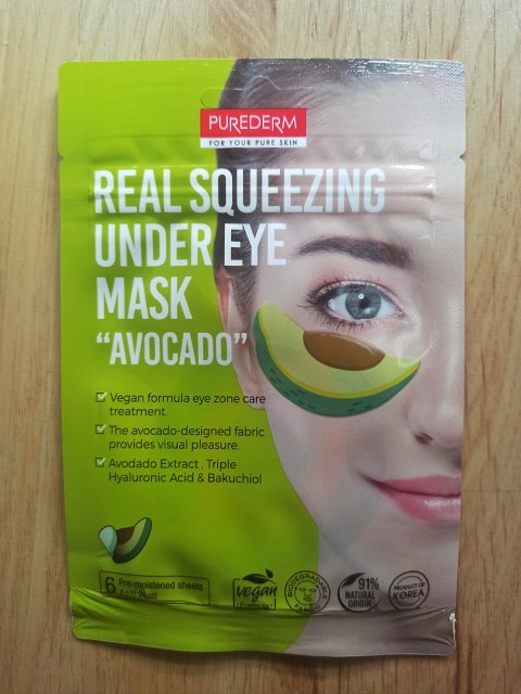Purederm Płatki pod oczy, Real Squeezing Under Eye Mask, Avocado
