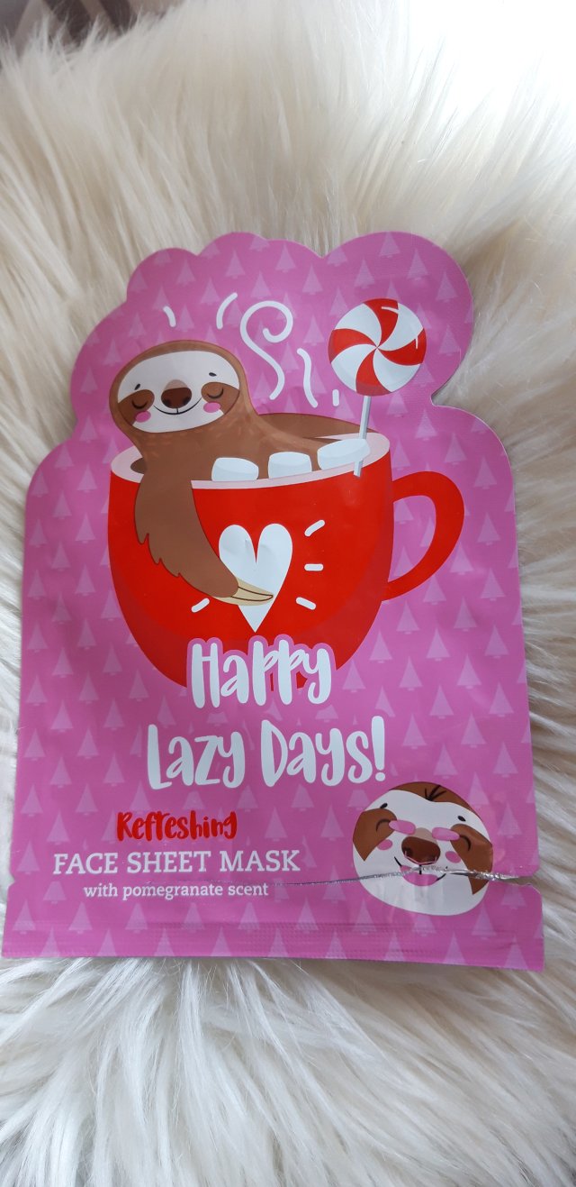 Maxbrands Marketing B.V. Face Sheet Mask, Maseczka do twarzy w płacie, Happy Lazy Days, Zapach granatu