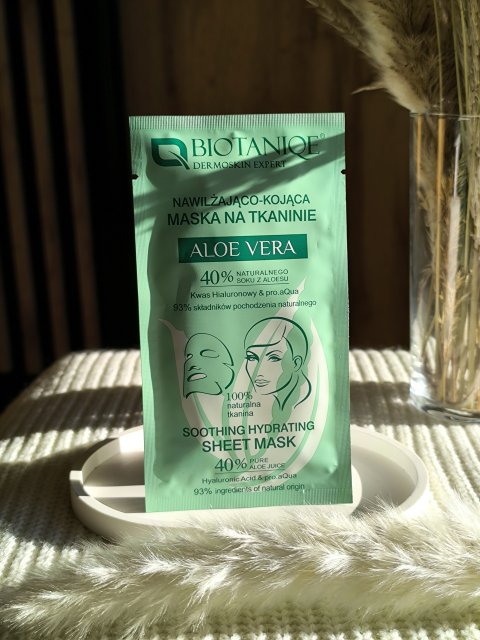 Biotaniqe Aloe Vera, Maska do twarzy w płacie, Nawilżająco-kojąca