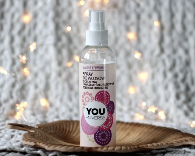 You-Niverse Spray do włosów, Odbudowa i nawilżenie, Malina i piwonia