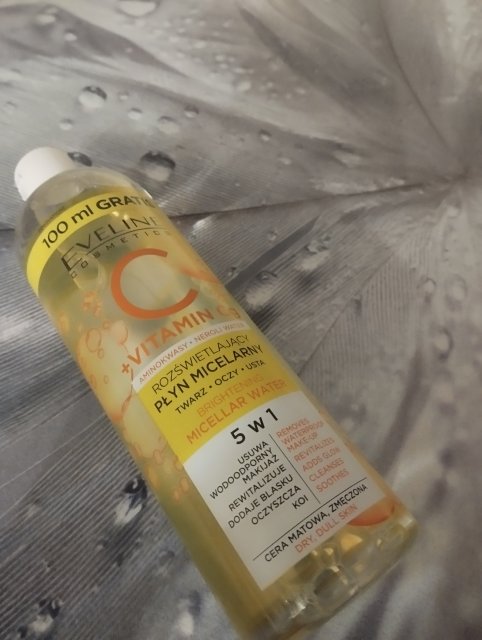 Eveline C + vitamin Cg, Płyn micelarny, Rozświetlający, 5w1, Cera matowa i zmęczona