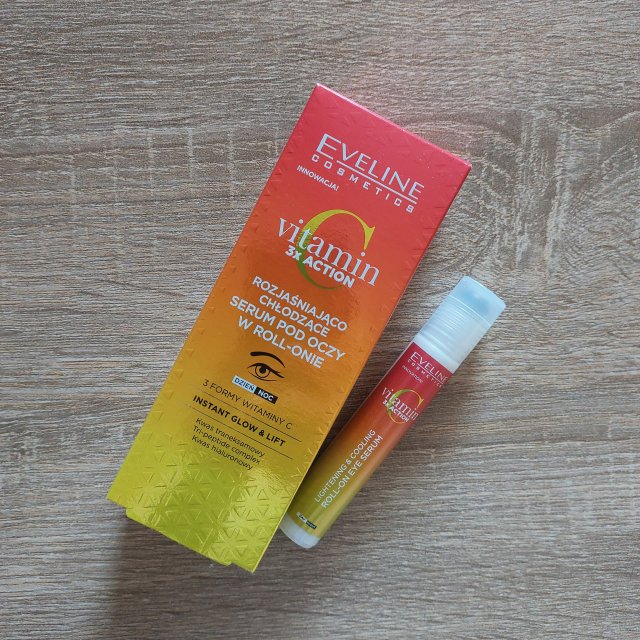 Eveline Vitamin C 3xAction, Serum pod oczy, Rozjaśniająco-chłodzące, Na dzień i na noc