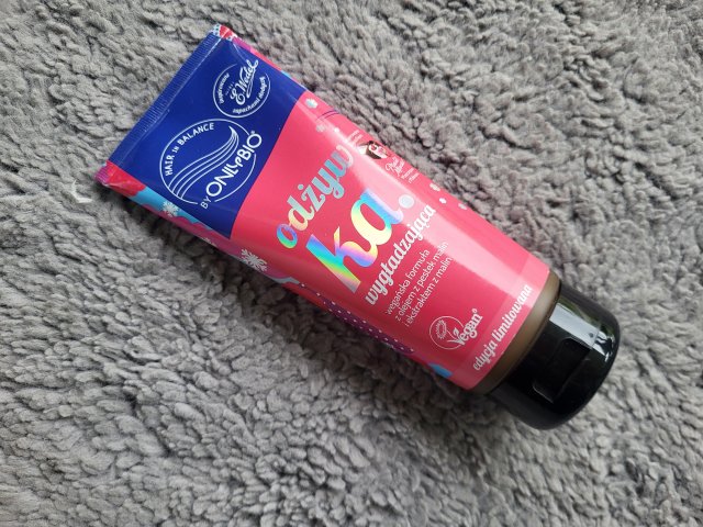 OnlyBio Hair in Balance, Odżywka do włosów, Wygładzająca, E. Wedel, Inspirowana zapachem Ptasiego Mleczka Mascarpone z Malinami, Edycja Limitowana 