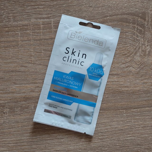 Bielenda Skin clinic professional, Maseczka do twarzy, kwas hialuronowy, Nawilżająco-łagodząca, Cera sucha i wrażliwa