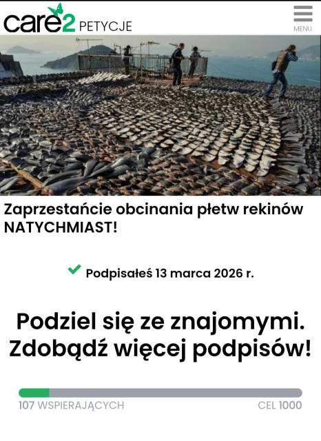 Ratuj rekiny! Podpisz petycję 