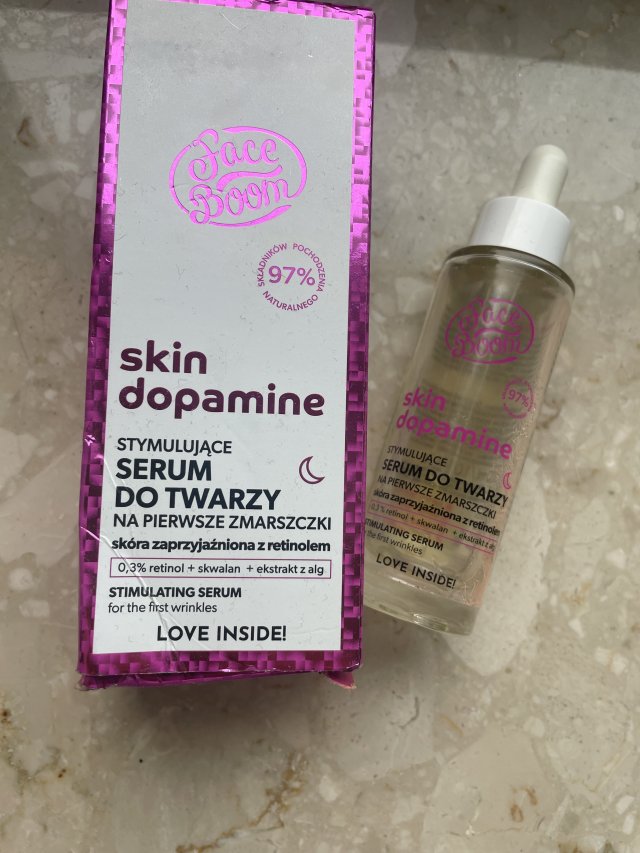 FaceBoom Serum do twarzy, Skin Dopamine, Stymulujace na pierwsze zmarszczki, Skóra zaprzyjaźniona z retinolem