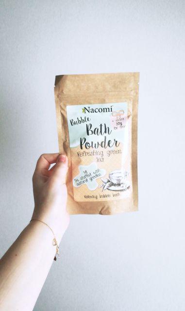 Nacomi Puder do kąpieli, Bubble Bath Powder, Refreshing Green Tea
