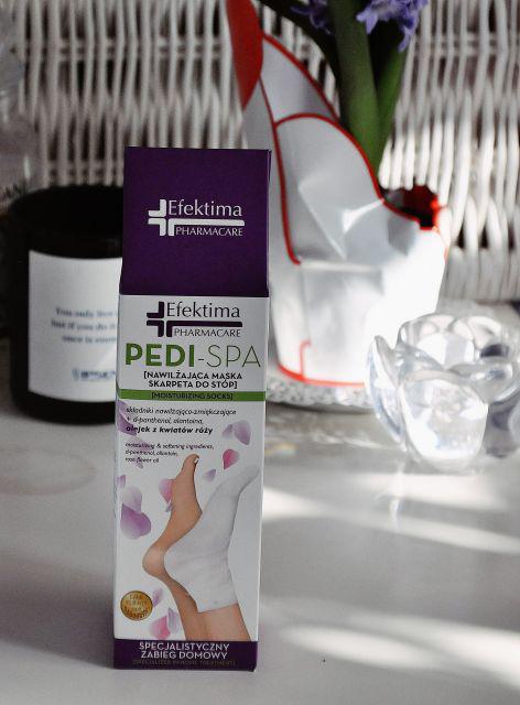 Efektima Pedi-Spa, Nawilżająca maska skarpeta do stóp, Olejek z kwiatów róży