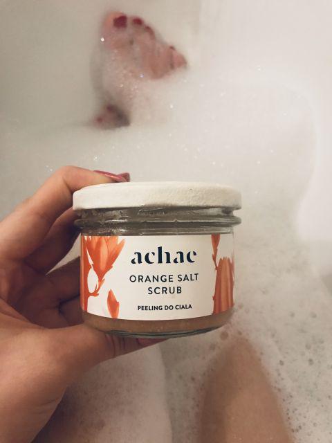 Achae Orange Salt Scrub, Peeling do ciała, Pomarańcza 