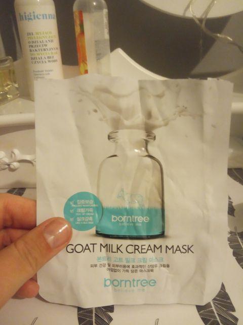 Borntree Maseczka do twarzy w płacie, Goat Milk Cream Mask