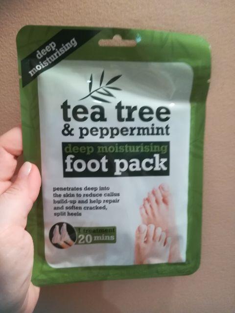 Xpel Tea Tree, Maska do stóp, Tea Tree & Peppermint, Deep Moisturizing Foot Pack