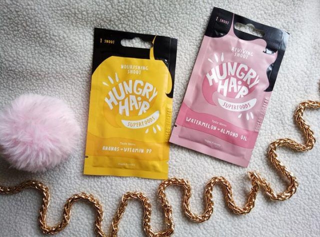 Hungry Hair Superfoods, Maska do włosów, Arbuz i olejek migdałowy oraz Ananas i witamina PP