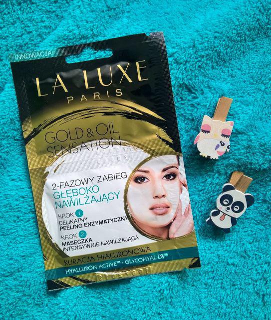 La Luxe Paris Gold & Oil Sensation, Maseczka i peeling do twarzy, 2-fazowy zabieg, Głęboko nawilżający
