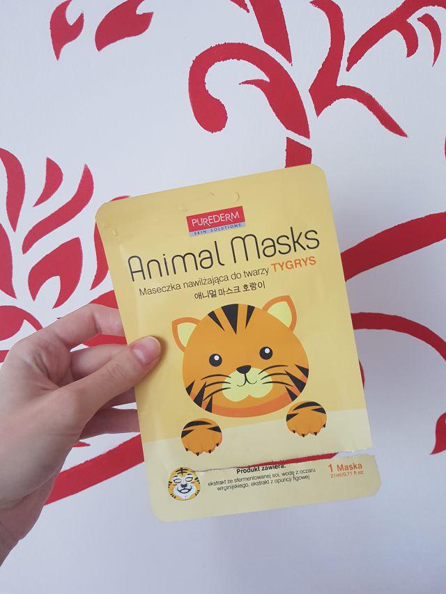 Purederm Maska do twarzy w płacie, Animal Masks, Nawilżająca, Tygrys