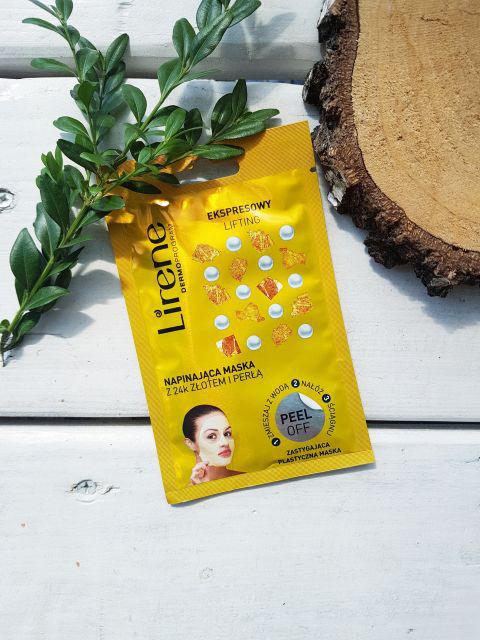 Lirene Dermoprogram, Maseczka do twarzy, Ekspresowy lifting, Napinająca, z 24k złotem i perłą