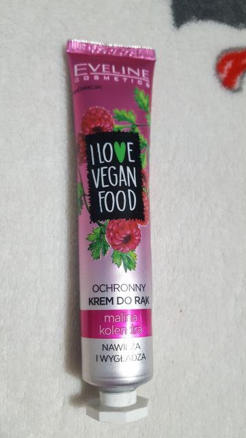 Eveline I Love Vegan Food, Krem do rąk, Ochronny, Chroni i wygładza, Malina i kolendra