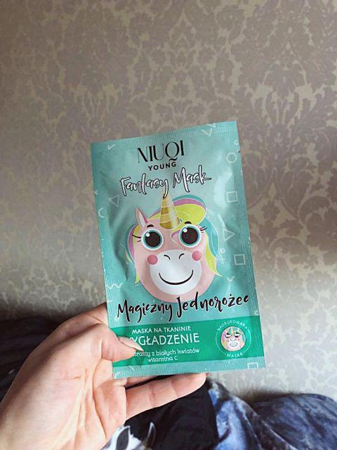 NIUQI Maska na tkaninie, Fantasy Mask, Wygładzenie, Magiczny Jednorożec