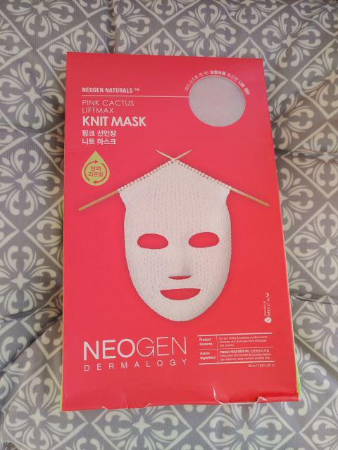 Neogen Dermalogy Maska do twarzy w płacie, Pink Cactus Liftmax, Knit Mask