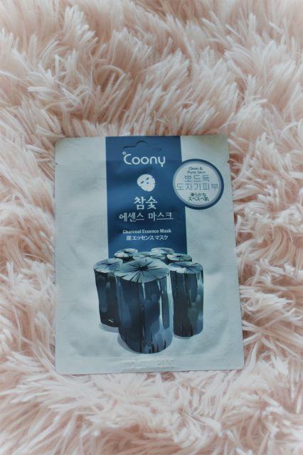 Coony Maska do twarzy w płacie, Charcoal Essence Mask, Clean & Pure Skin
