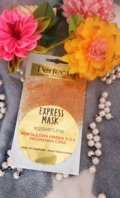 Perfecta Express Mask, Rozświetlenie, Koktajlowa maska S.O.S, Promienna cera