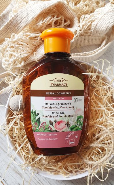 Green Pharmacy Olejek kąpielowy, Sandałowiec, Neroli, Róża
