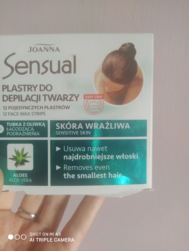 Joanna Sensual, Plastry do depilacji twarzy, Skóra wrażliwa, Wyciąg z aloesu