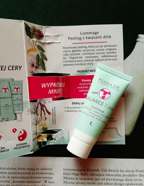 FlosLek Balance T-zone, Peeling gommage do twarzy z kwasami AHA