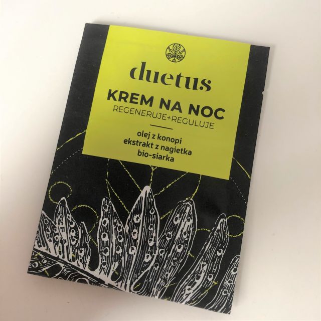 Duetus Krem na noc, olej z konopi, ekstrakt z nagietka, bio-siarka