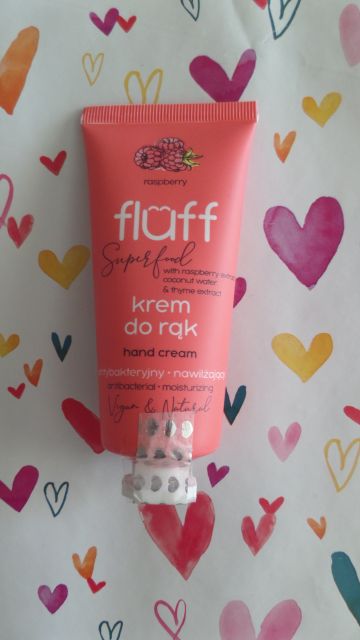 Fluff Superfood, Krem do rąk, Antybakteryjny i nawilżający, Malina