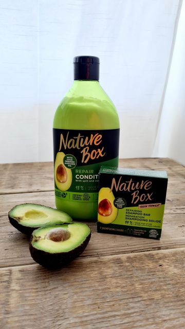 Zestaw nature box szampon w kostce i odżywka avocado oil