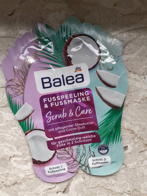 Balea Peeling i maska do stóp, Fusspeeling & Fussmaske, Scrub & Care, Masło Shea i kokos 