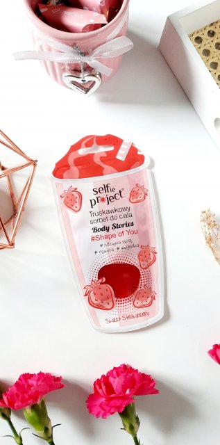 Selfie Project Body Stories, #ShapeOfYou, Sorbet do ciała, Truskawkowy, Odżywia skórę, Nawilża, Wygładza, Sweet Strawberry