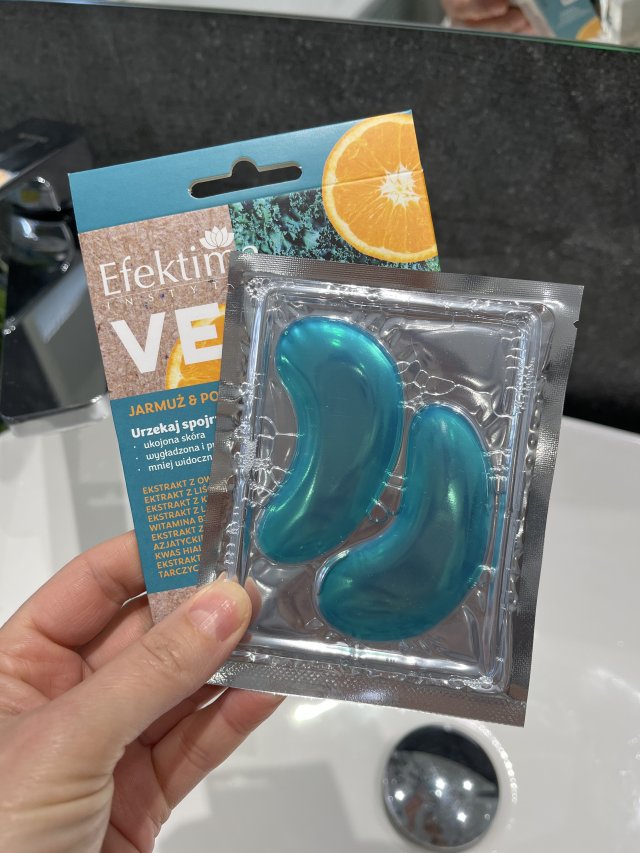 Efektima Vege, Płatki pod oczy, Hydrożelowe, Przeciwzmarszczkowe i rewitalizujące, Jarmuż & Pomarańcza