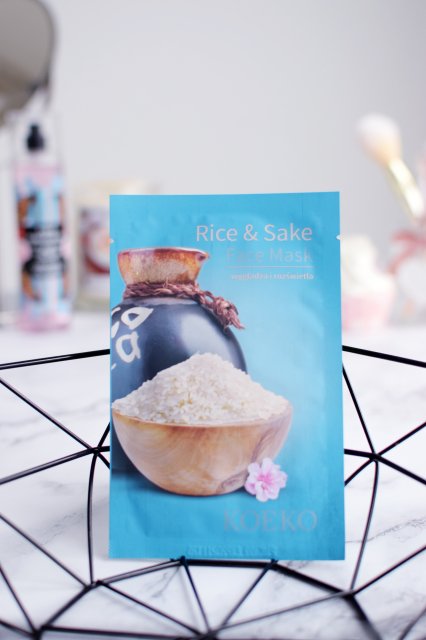 Koeko Maska do twarzy w płacie, Rice & Sake Face Mask, Wygładza i rozświetla