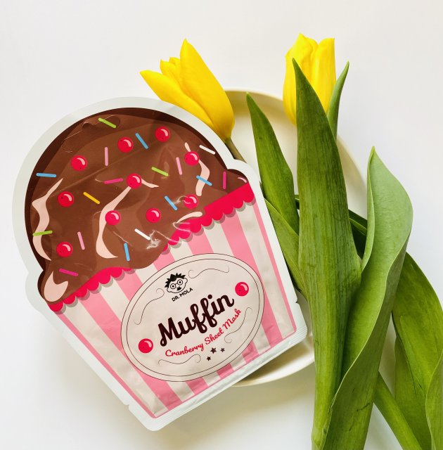 Dr. Mola Maska do twarzy w płacie, Cranberry Muffin, Ujędrniająco-nawilżająca