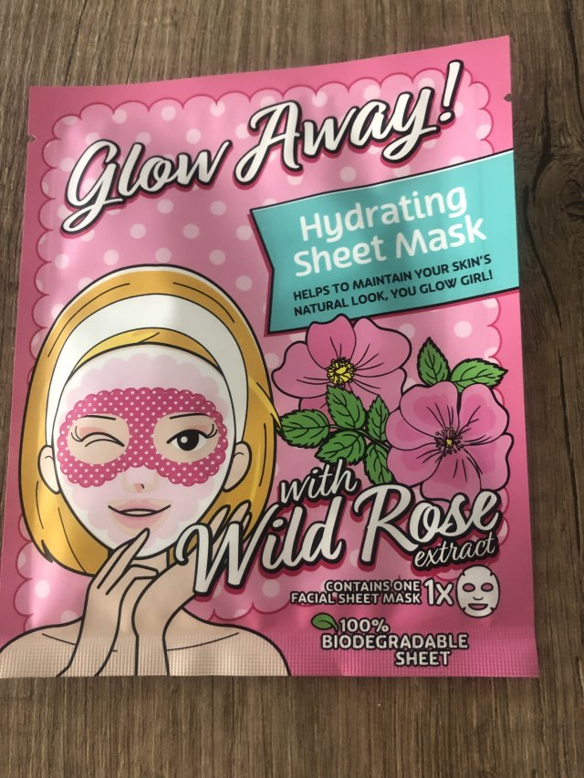 Mascot Europe Maska do twarzy w płacie, Glow Away, Hydrating Sheet Mask, Z wyciągiem z dzikiej róży i stabilizowaną witaminą C