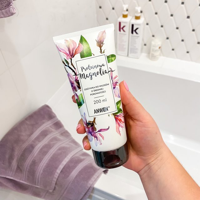 Anwen Odżywka do włosów o średniej porowatości, Proteinowa Magnolia