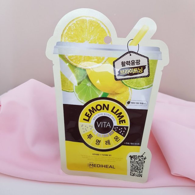 Mediheal Maska do twarzy w płacie, VITA, Rozświetlająco - energetyzująca, Vita, Cytryna i limonka