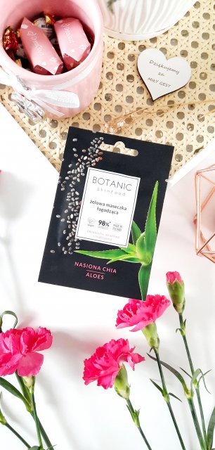 Botanic SkinFood Maseczka do twarzy, Żelowa, Łagodząca, Cera sucha, wrażliwa i reaktywna, Nasiona chia i aloes